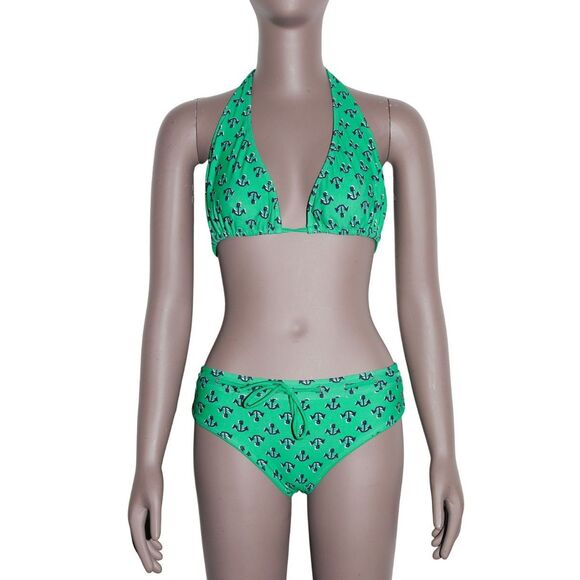 Vintage Delias Y2K Two Piece Bikini Swim Set Halter Bathing Suit - Picture 1 of 4